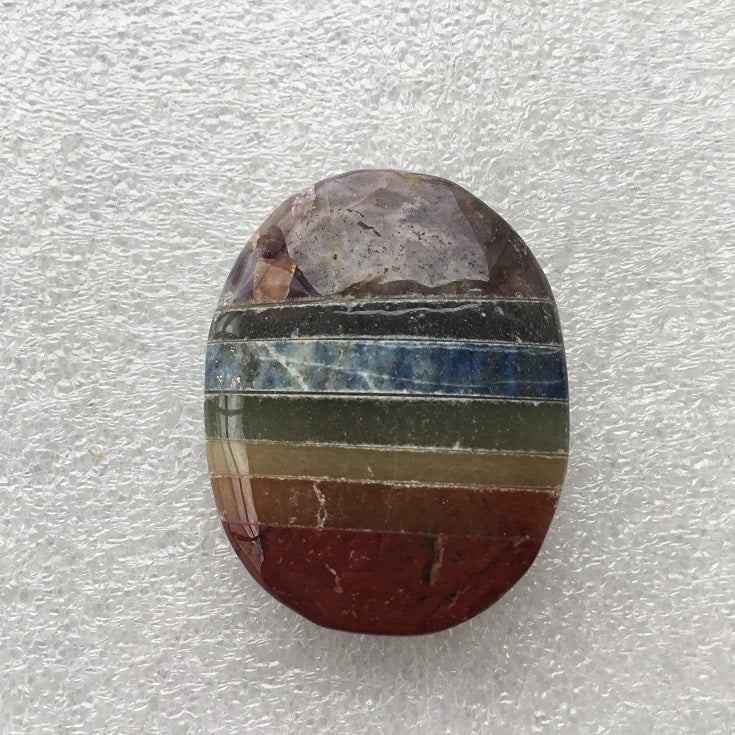 Palm Stone - 7 Chakra 3.5cm Palm Stone - 7 Chakra 3.5cm